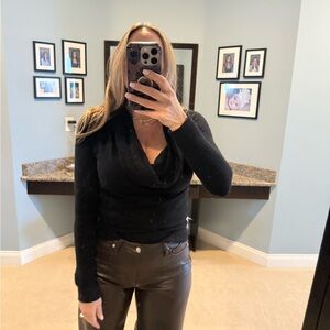 Ann Taylor Black Cowl Neck Sweater xs